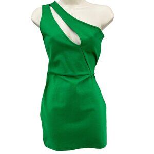 Superdown Nava Asymmetrical Mini Dress Kelly Green Sleeveless Sheath Size S